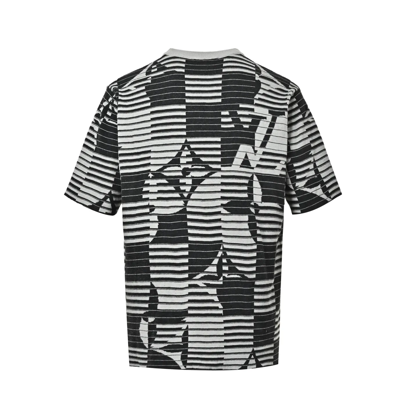 Louis Vuitton/Louis Vuitton 26ss striped old flower jacquard knitted short sleeves